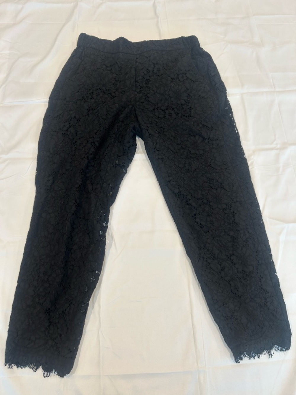 J. Crew Black Lace Tapered Trousers